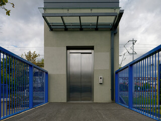 Elevator for people with disabilities over the underpass