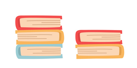 Stack of books. A set of books. Vector clipart isolated on white background.