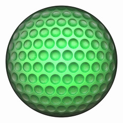 A 3D illustration of a green Putting Golf ball