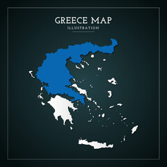 3D Greece flag map vector Illustration