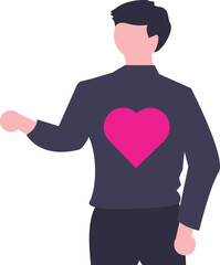 Cute boy with heart tshirt.