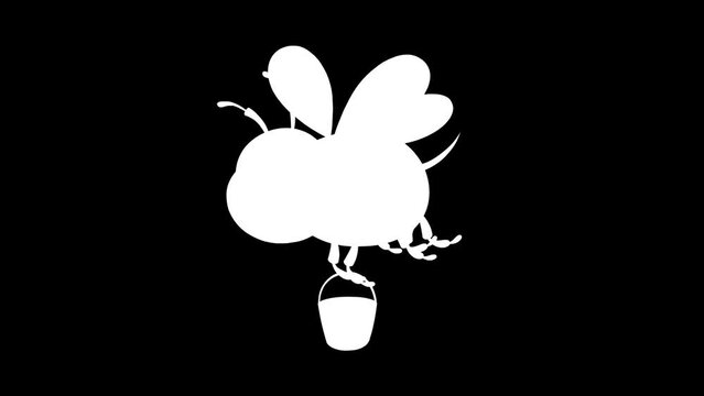 Cartoon bee with honey basket.
Cartoon loop animation of cartoon bee with honey basket on alpha channel.
