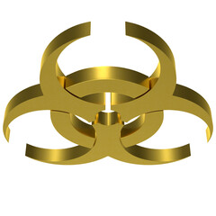 3D rendering illustration of a biohazard symbol