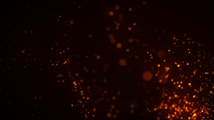 Fototapeta na wymiar 燃え上がる火の粉、火花の背景。