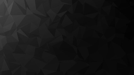 Dark abstract monochrome background with textured low poly triangle geometric effect. 