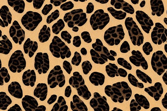 Leopard skin seamless pattern. Animal print for fabric, textile. Black and yellow leopard texture. Repeating background. Leopard print for your design.