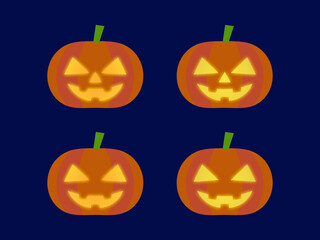 光るハロウィンかぼちゃセット：三角目