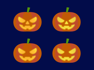 光るハロウィンかぼちゃセット：半円目