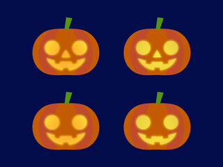 光るハロウィンかぼちゃセット：丸目