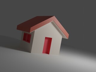 This is a 3D model of a small house.