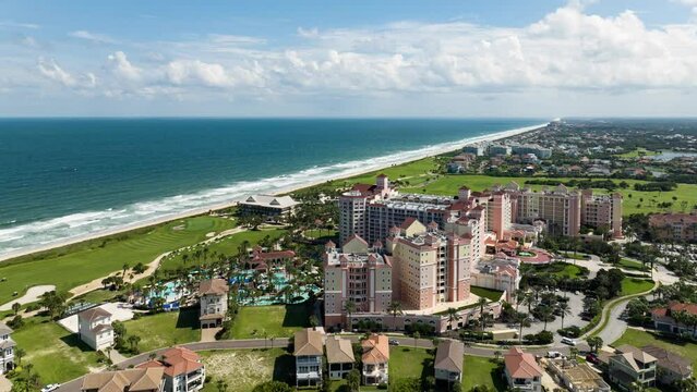 Aerial time-lapse video of Hammock Beach in Palm Coast, Florida. April 21, 2022