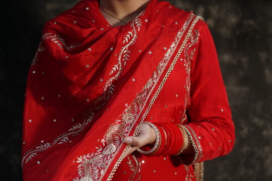 Woman In Red Sari