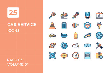 Car Service icons collection. Set vector line with elements for mobile concepts and web apps. Collection modern icons.