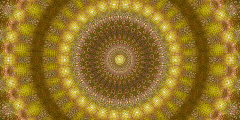 Fractal Mandala Wallpaper Hintergrund für Layout und Drucksachen in gelb