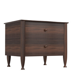 3D rendering illustration of a bedside table