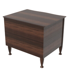 3D rendering illustration of a bedside table