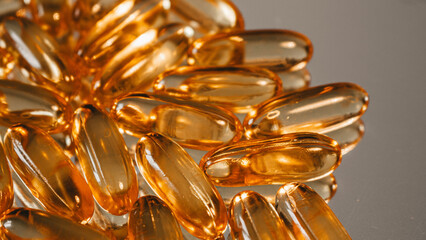Omega 3 tablets. healthy fats in tablets. yellow health pills