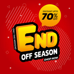 End off season discount vector illustration