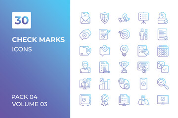 Fototapeta na wymiar Check mark icons collection. Set vector line with elements for mobile concepts and web apps. Collection modern icons.