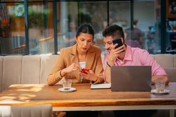 Business couple having fun