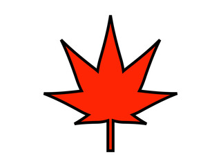 黒輪郭フラットもみじアイコン