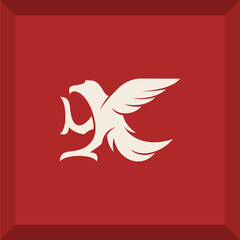 simple eagle logo for symbol or icon