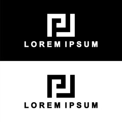 Creative, simple and elegant Initial letter LP or PL logo template in flat design monogram illustration