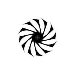 Creative, simple abstract wirl shuriken logo template in flat design monogram illustration