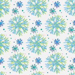 Snowflake vector seamless pattern for print or web design