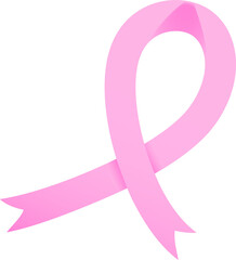 Pink ribbon. Breast cancer awareness symbol. Support women with disease.