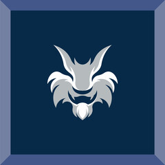 simple wolf head logo for symbol or icon