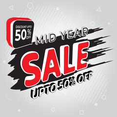 Mid Year Sale banner special offer Vector illustration