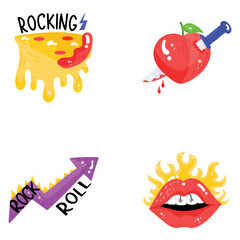 Punk Accessories Flat Stickers
