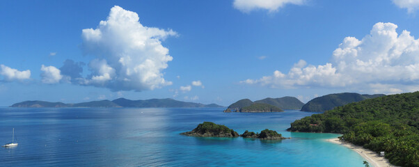 Panorama with tropical scenery of StThomas USVI