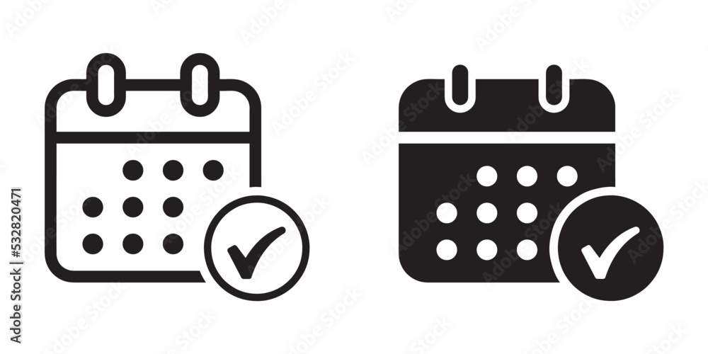 Poster ofvs140 outlinefilledvectorsign ofvs - calendar checked vector icon . isolated transparent . meeting