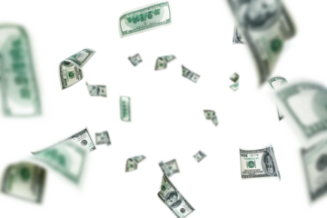 Dollar sign. American money. Cash background, us bill. Money falling.