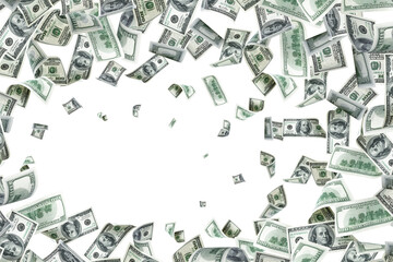 Dollar sign. American money. Cash background, us bill. Money falling.