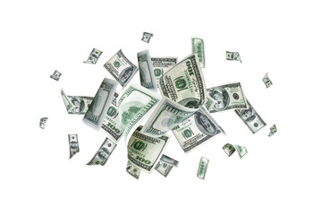 Dollar sign. American money. Cash background, us bill. Money falling.