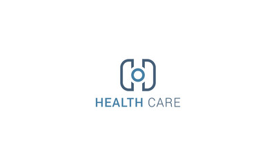 Letter H line art  simple  health care logo