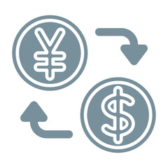 Currency Exchange Multicolor Glyph Icon