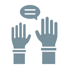 Raise Hand Multicolor Glyph Icon