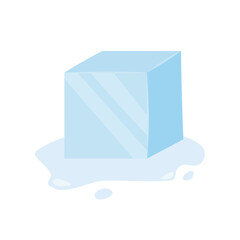 Ice cubes. Cold transparent frozen block.  stock illustration