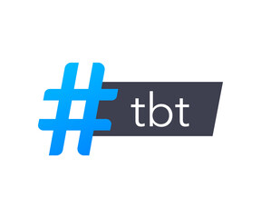 Tbt hashtag thursdat throwback symbol.  stock illustration.