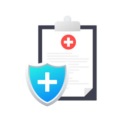 Health insurance. Medical protection, medical insurance concepts. Flat design.  stock illustration