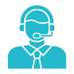Customer Service Agent Multicolor Glyph Icon