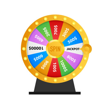Roulette 3d fortune. Wheel fortune for game and win jackpot. Online casino concept. Internet casino marketing.  stock illustration.