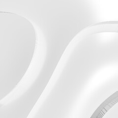 Abstract white luxury geometric shapes background. 3d rendering.