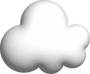 Cloud 3d icon on the white background.