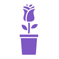 Flower Pot Multicolor Glyph Icon