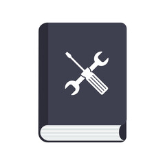 Instruction Book. User Manual book icon on white background.  stock illustration.